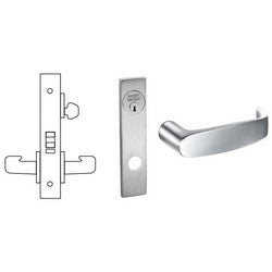 Sargent 8237 LE1L 26D RH LESS CYL | Mortise Door Lock, Right Hand, 1-3/4" Width x 7-5/8" Height LE-Cast Escutcheon, L-Lever, 2-3/4" Backset
