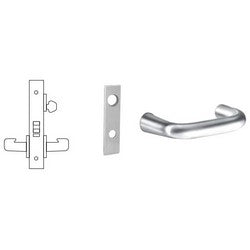 Sargent 8237 LW1J 26D RH LESS CYL | Mortise Door Lock, Right Hand, 2" Width x 8" Height Wrought Escutcheon, J-Lever, 2-3/4" Backset