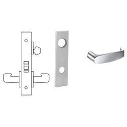 Sargent 8237 LW1L 26D RH | Mortise Door Lock, Right Hand, 2" Width x 8" Height Wrought Escutcheon, L-Lever, 2-3/4" Backset