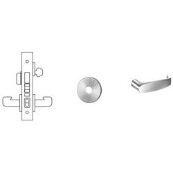 Sargent 8243 OL 26D RH LESS CYL | Mortise Door Lock, Right Hand, 2-3/4" Diameter O-Rose, L-Lever, 2-3/4" Backset