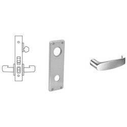 Sargent 8255 WTL 26D RH LESS CYL | Mortise Door Lock, Right Hand, 2-1/2" Width x 7-3/8" Height Heavy Wrought Escutcheon, L-Lever, 2-3/4" Backset
