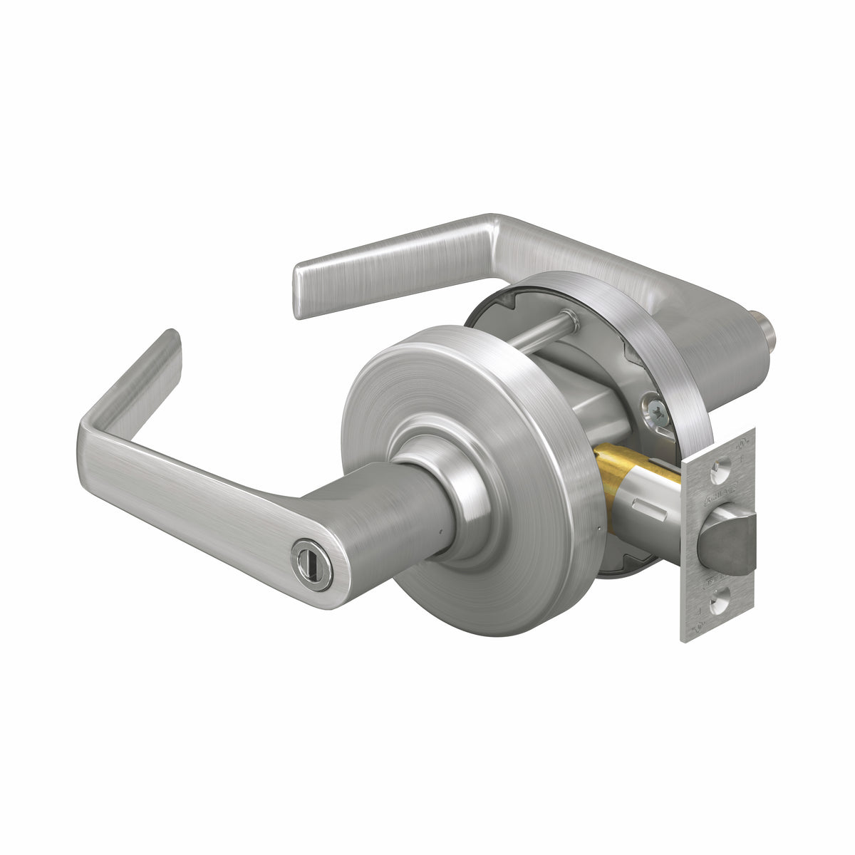 Schlage (Allegion Brand) ALX40S SAT 626 | Mechanical Door Cylindrical Lock, ANSI, Grade 2, Function, Bathroom/Bedroom Privacy Lock