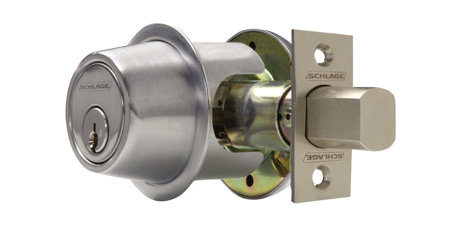Schlage (Allegion Brand) B562P 619 C | Door Deadbolt Lock, ANSI, Grade 2, Function, Deadbolt Double Cylinder, US15 Satin Nickel, Boxed
