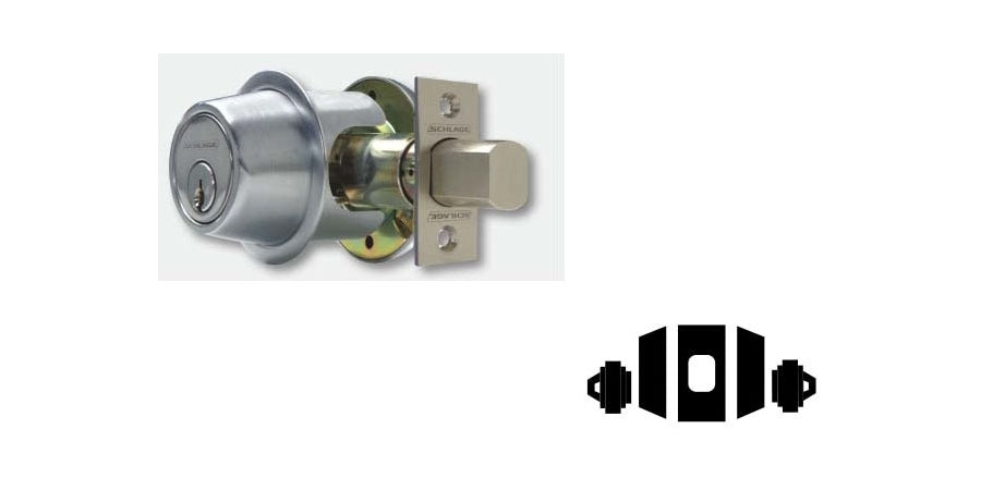 Schlage (Allegion Brand) B562P 605 C | Door Deadbolt Lock, ANSI, Grade 2, Function, Deadbolt Double Cylinder, US3 Bright Brass, Boxed