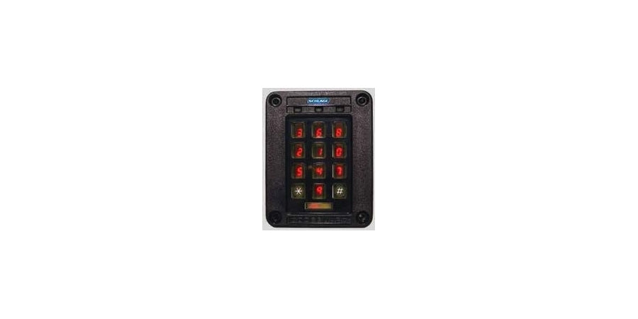 Schlage (Allegion Brand) SERIII-W-BLK | Scramble Keypad, Wiegand Reader Interface, 8 to 12 VDC Input, Black, 2.05 in. D, 4.17 in. W
