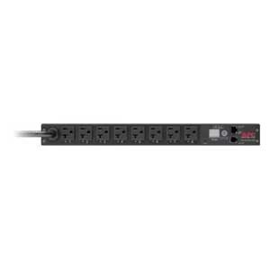 APC Schneider Electric AP7901B | Horizontal PDU, IEC 320 C13, IEC 320 C20, 8 Outlet, 100 V, 120 V, 2400 VA, 20 A, 1 RU, 12 ft. Cord, Black, 50/60 Hz, 1.73 in. H
