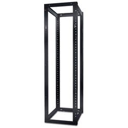 APC Schneider Electric AR204A | NetShelter 4-Post Open Frame Rack, Black, 44 RU, 12-24 Threaded Holes
