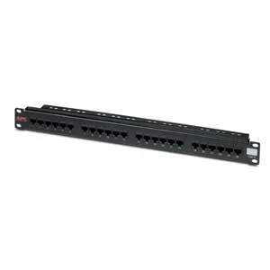 APC Schneider Electric CAT6PNL-24 | Patch Panel, Cat 6, 1U, Female, 24-Port, 0.14 m Cable, 4.3 H x 48.3 W x 3.3 D cm
