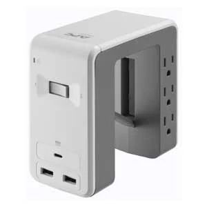 APC Schneider Electric PE6U21W | APC SurgeArrest Essential Multi-Use 6 Outlet with 2 Type-A 1 Type-C Port 4.8A USB Charger 120V, White
