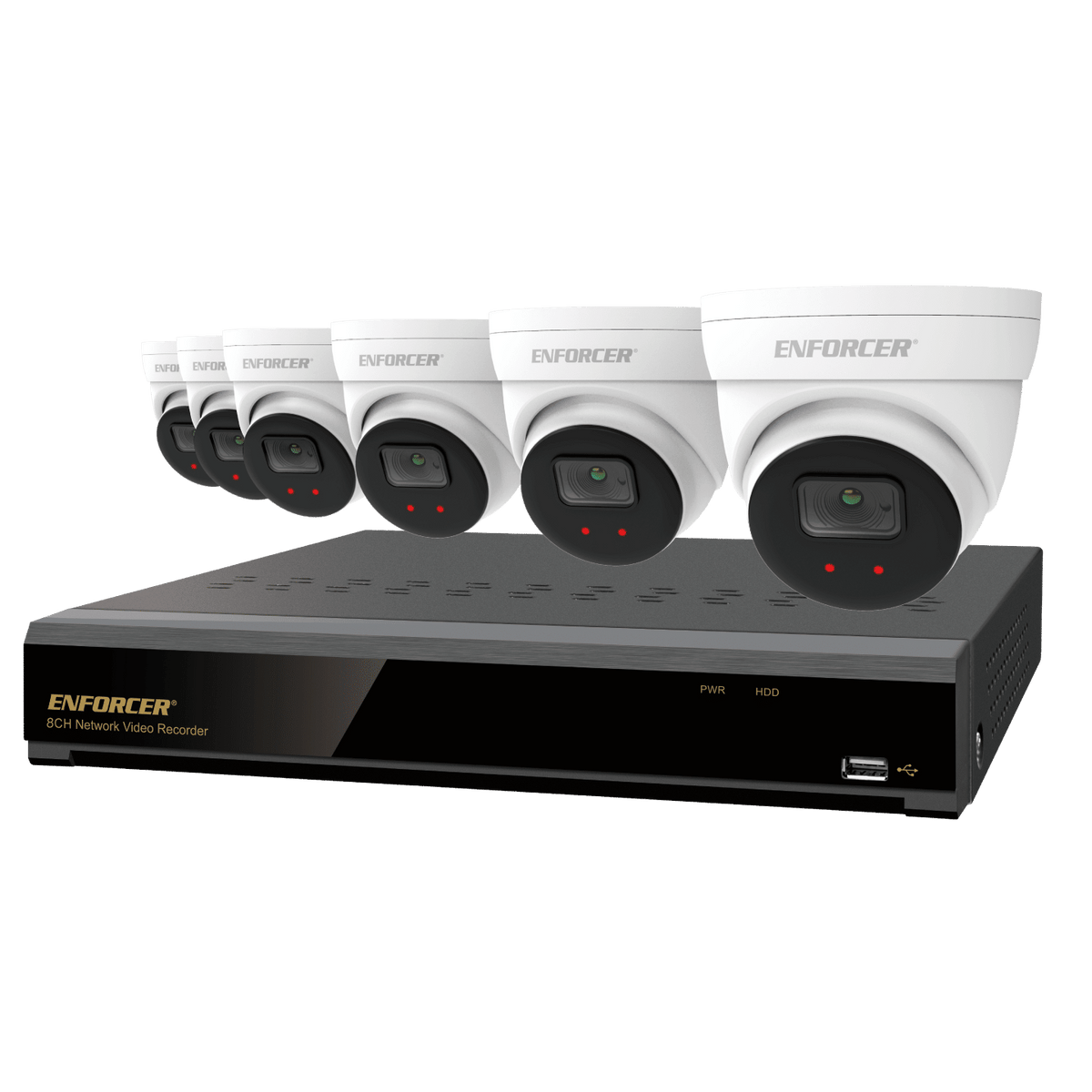 Seco-Larm DRN-K108-06 | NVR and Camera Kit — 4K 8-Channel NVR + 6 IP 5MP Cameras + 2TB HDD
