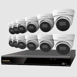 Seco-Larm DRN-K116-12 | NVR and Camera Kit — 4K 16-Channel NVR + 12 IP 5MP Cameras + 4TB HDD