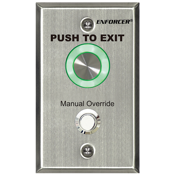 Seco-Larm SD-6276-SSVQ | Piezoelectric Request-to-Exit Pushbutton - Single-gang with Manual Override