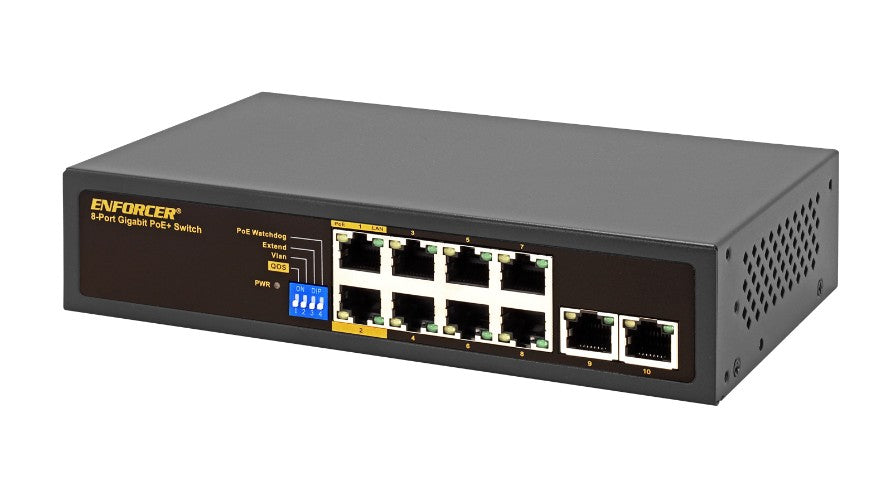 Seco-Larm Usa NS-508UT-GA | 8-Port Gigabit Unmanaged PoE+ Switch with AI