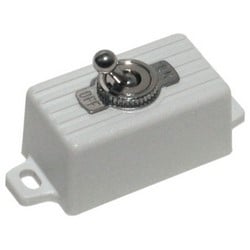 Seco-Larm Usa Inc SS-076Q/SW | Toggle Switch, Spst, 125 Volt Dc, 3 Ampere, Pre-Wired 6" Lead, Plastic Case, Snow White, With (2) Screw Hole