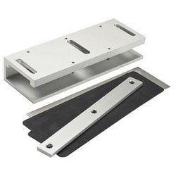 Securitron Magnalock Corp GDB-V2M | Glass Door Bracket, Anodized Clear, For 1200 Series Magnetic Lock Armature Plate