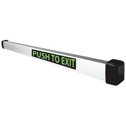 Security Door Controls MSB550-2V | Mechanical Switch Bar, Outdoor, 2-Spdt, Push To Exit Legend, 2 Ampere At 30 Volt Dc, 36" Door W, Aluminum Anodized