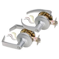 Security Door Controls Z7250EQ6PKA | Electrified Cylindrical Lockset, Fail-Safe, Eclipse, 6-Pin Keyed Alike, 12/24 Volt Dc, 300/600 Milliampere, 9/16" Throw Latch Bolt, 626 Dull Chrome Plated