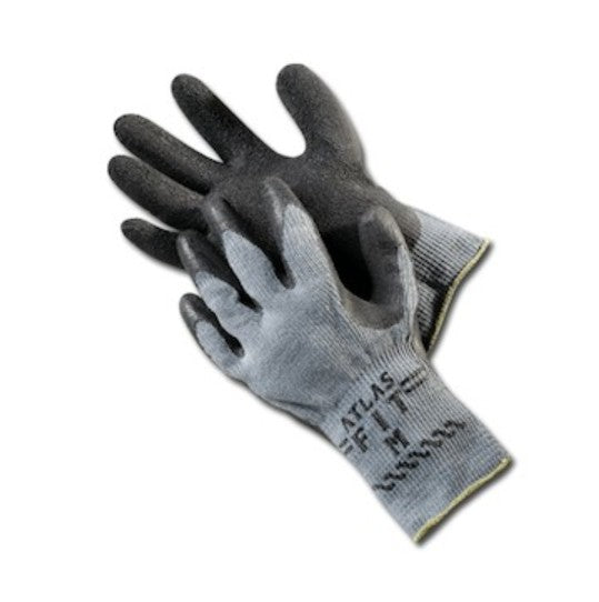 Showa 300BM-08 | Atlas Fit 300 Gloves Poly-Cotton, Latex Coated, Gray, Medium