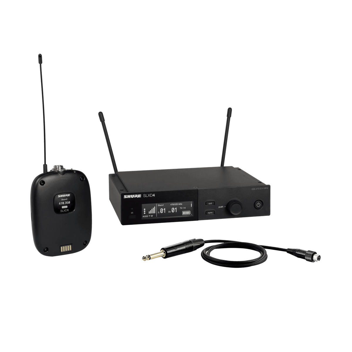 Shure Bros SLXD14-G58 | SINGLE BP SYS with WA CABLE 470