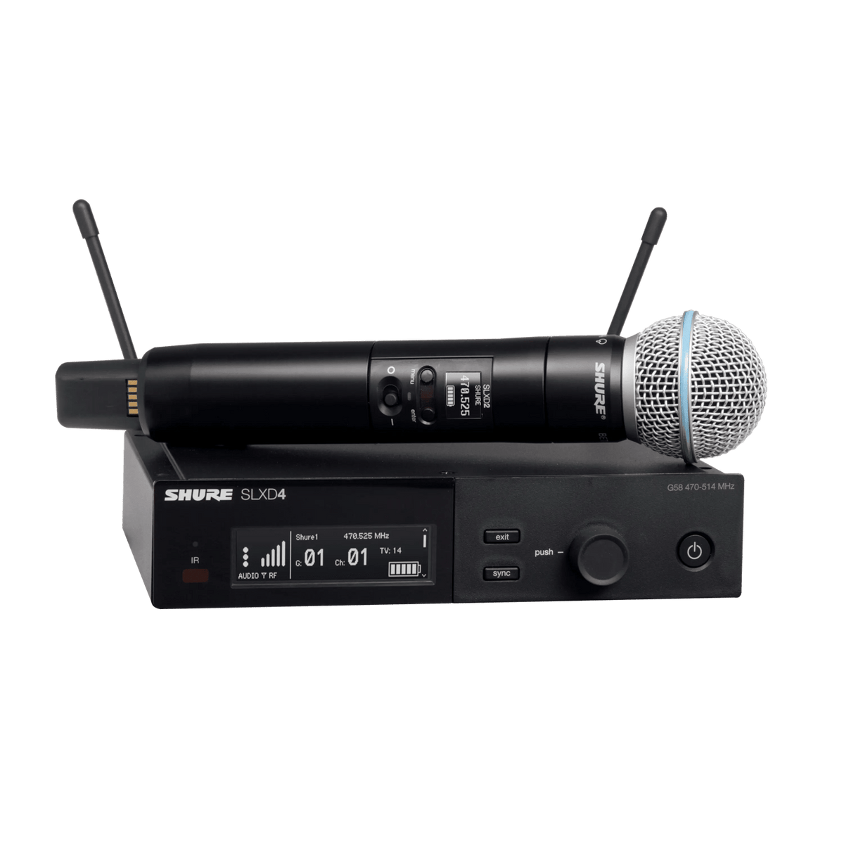 Shure Bros SLXD24/B58-G58 | Single HH SYS With BETA58A Mic 470-514MHz