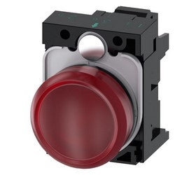 Siemens 3SU1102-6AA20-3AA0 | Indicator Lights, 22 mm, Round, Plastic, Red, Lens, Smooth, With Holder, Led Module, With Integrated Led 24 VAC/DC, Spring-Type Terminal