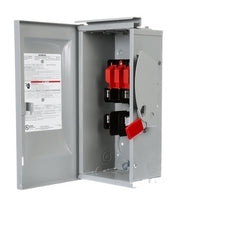 Siemens US2:GF222NR | Safety Switch, Fusible, Solid Neutral, General Duty, 240 Volt AC, 250 Volt DC, 60A, 7-1/2 HP at 3 Phase, 3 Wire, 2 Pole, NEMA 3R, For Outdoor