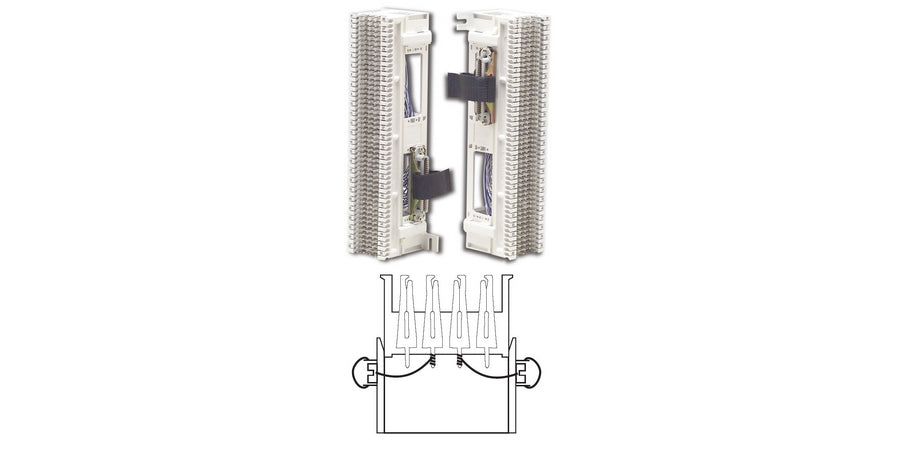 Siemon Company M4-2W | Pre-Wired Block, Clear, 66, Cat 5E, 50 Pair