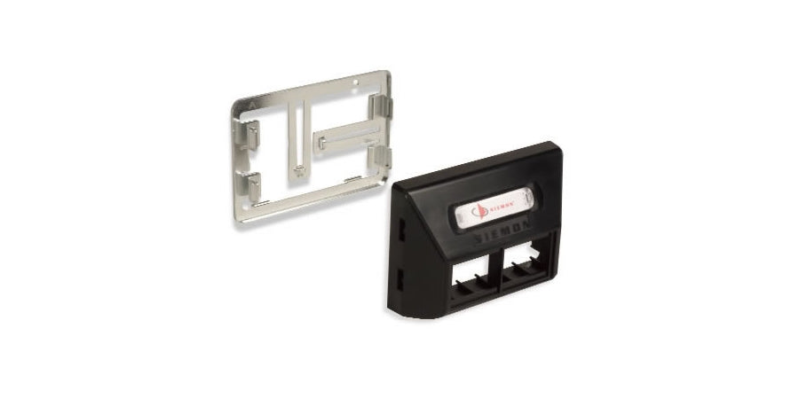 Siemon Company MX-UMA-01 | Modular Furniture Adapter, 4 Port, Black, Length 2.64 in.