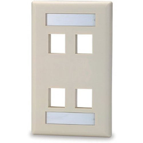 Signamax SKFL-4 | Faceplate, 4-Port, 1-Gang, High-Impact Thermoplastic, Ivory/White