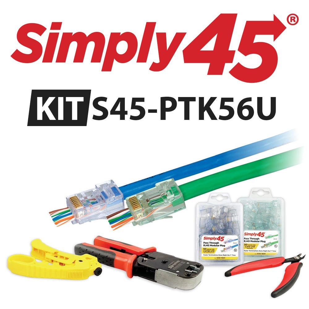 Simply45 Llc S45-PTK56U | Starter Kit for RJ45 Installation, Polycarbonate Components