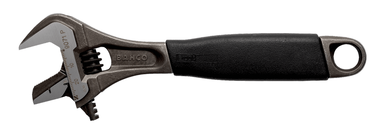 Williams 9072 RP US | ERGO 21 mm Central Nut Reversible Jaw Adjustable Wrench with Rubber Handle and Phosphate Finish 158 mm