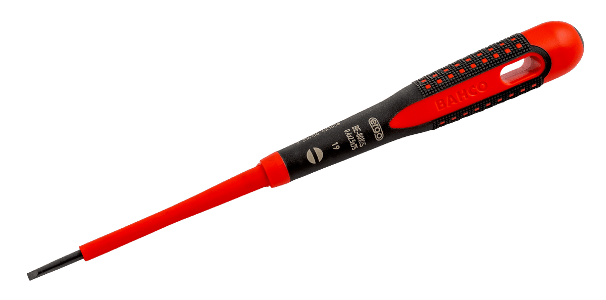 Williams BE-8050S | Bahco BE-8050S - ERGO VDE Insulated Slotted Screwdriver with 3-Component Handle 1 mm x 5.5 mm x 125 mm