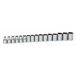 Williams JHW32932 | 16 Piece 1/2" Drive Shallow 12 Point Socket Set on Clip Rail