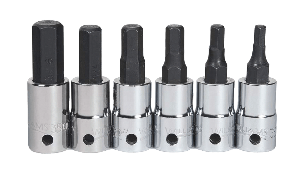 Williams JHW35004-TH | 1/4 Drive Standard Length Hex Bit Socket, Sae, 1/4 with 4 Hole Solution