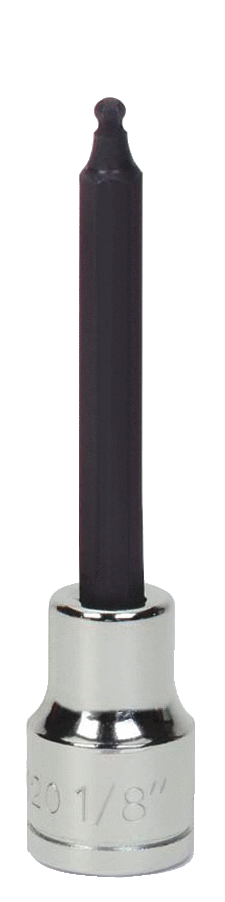 Williams JHW35130 | 3/8 Drive Ball Hex Long Bit Socket, High Polished Chrome Finish 1/8"
