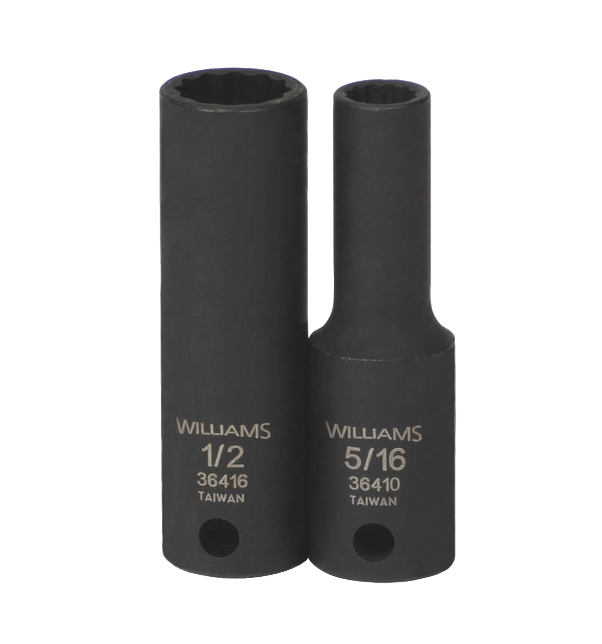 Williams JHW36416 | 3/8 Drive 1/2 Deep Impact Socket 12 Point, Black Industrial Finish