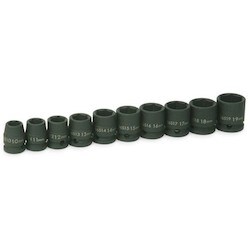 Williams JHW36906 | 3/8 Drive Shallow Impact Socket Set, 6 Point, Metric, 10 Pieces, Black Industrial Finish