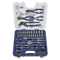 Williams JHW50615A | 58 Piece 3/8 Drive Socket, Screwdriver and Pliers Set, 6 Point, Rugged Case System, SAE & Metric