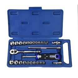 Williams JHW50661A | 27 Piece 1/4 Drive Socket and Drive Tool Set, SAE & Metric, 6 Point