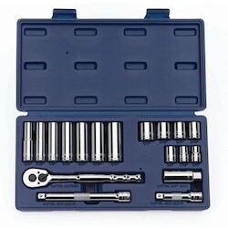Williams JHW50664 | 18 Piece 3/8 Drive Socket and Drive Tool Set, 6 & 12 Point Compact Case, SAE
