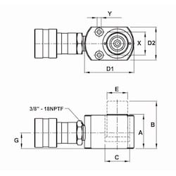 Williams JHW6C05T01 | 5T Single Acting Cylinders 1'' Stroke 3/8''f