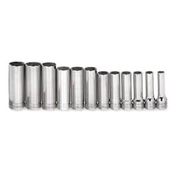 Williams JHWMSBD12HRC | 3/8 Drive Deep Socket Set, 6 Point, Metric, 12 Piece