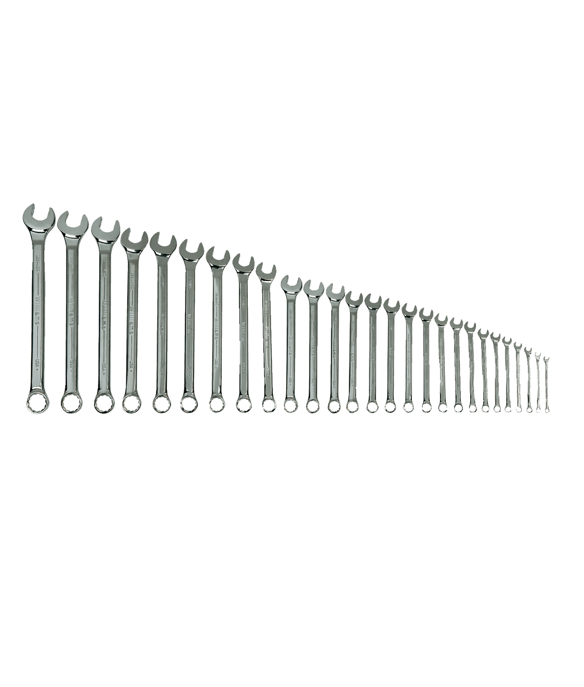 Williams JHWMWS-27TA | Supercombo High Polish Chrome Black Combination Wrench Set, 27 Piece, 6 mm to 36 mm