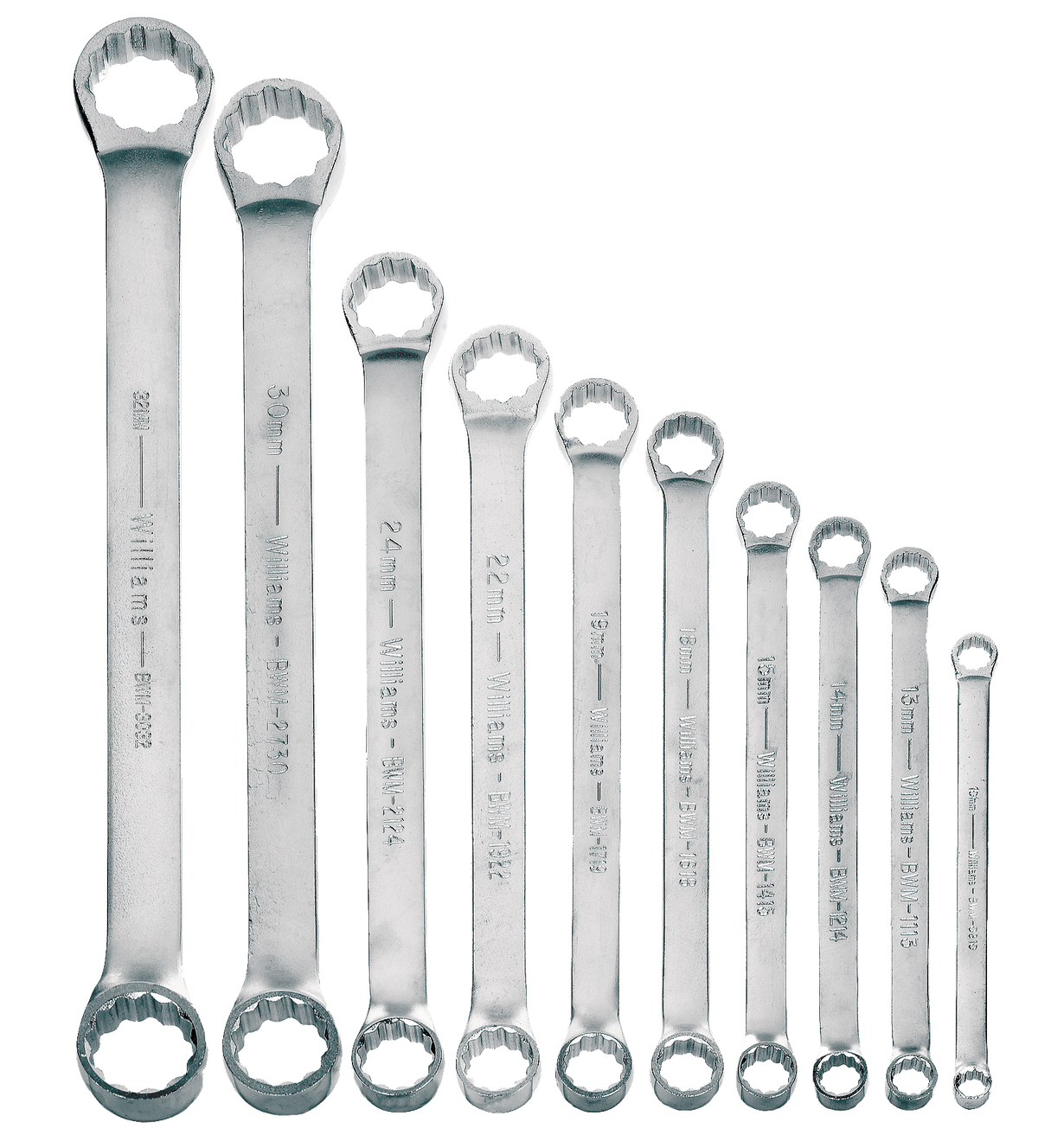 Williams JHWMWS-BWM10 | Double Head 10° Offset Box End Wrenches, 10 Piece Set