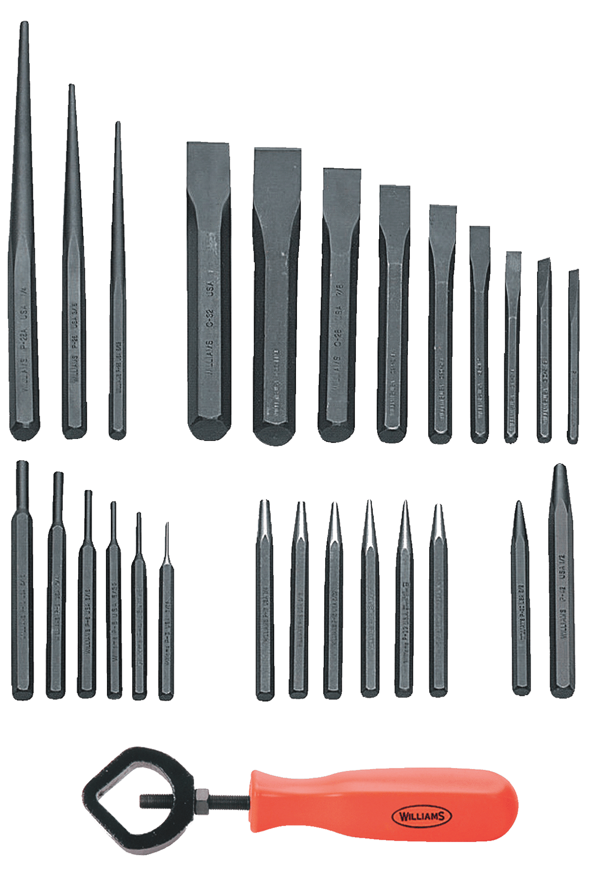 Williams JHWPC-27 | 27 Piece Punch & Chisel Set(Roll)