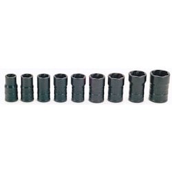 Williams JHWTSMS3809 | 3/8 Drive Turbosocket Salvage Socket Set, SAE, 9 Piece