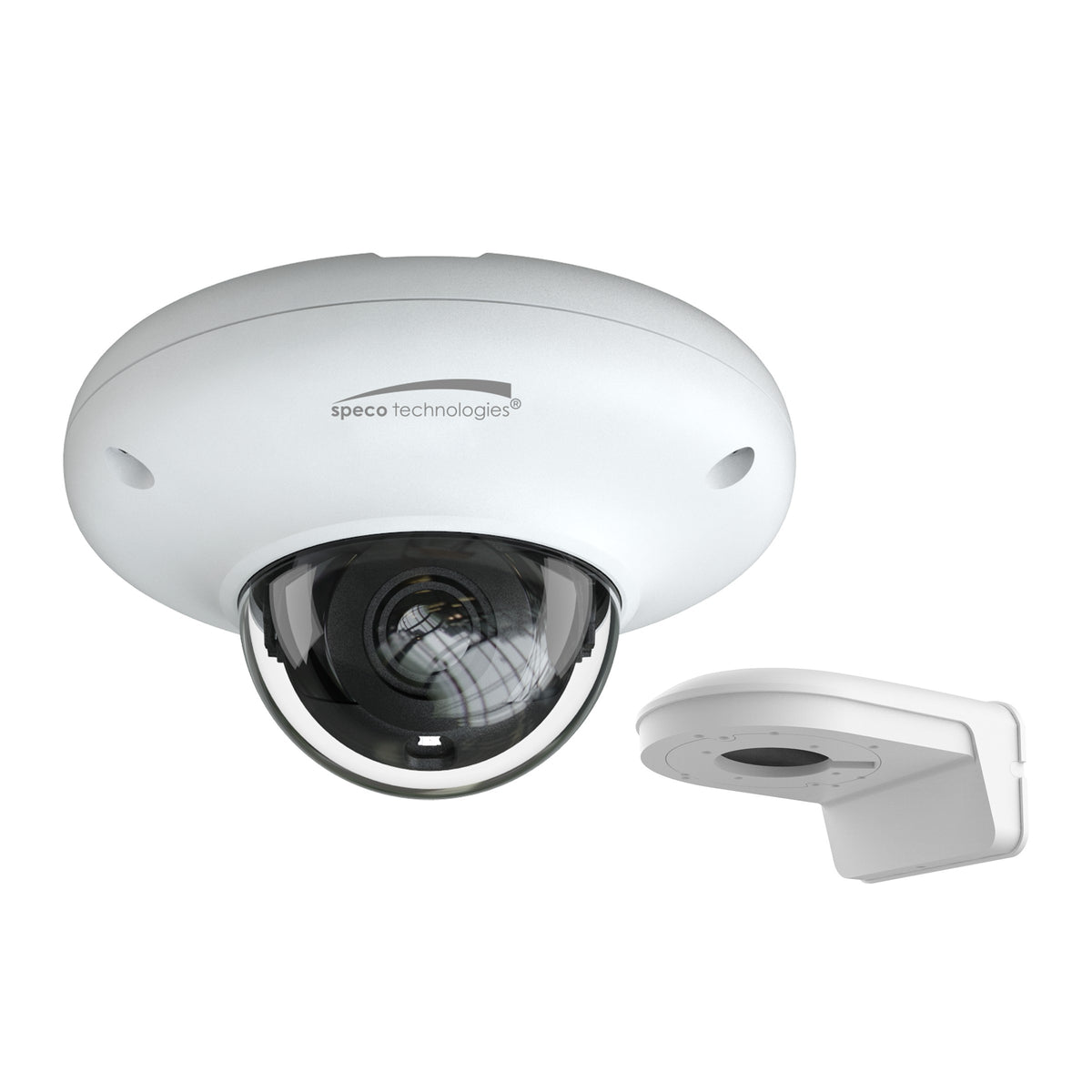 Speco O4P4N | 4MP IP Mini-Dome Camera with Advanced Analytics 2.8mm Fixed Lens, White Housing