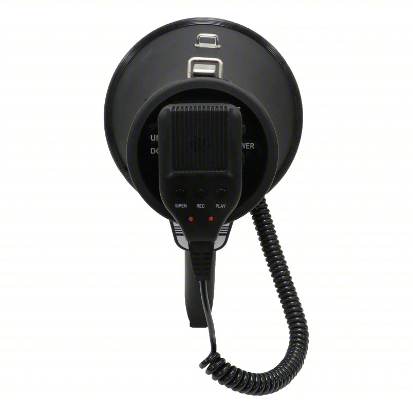 Speco Technologies ER390UMB | Deluxe Megaphone, 20W, With Siren, USB Recording & External Mic, Matte Black
