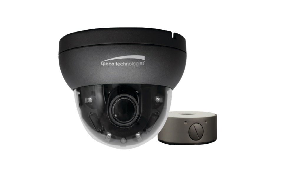 Speco Technologies H4FD2M | 4 Megapixel HD-TVI Flexible Intensifier Dome Camera 2.7-12mm motorized lens, Included Junc Box, NDAA/TAA