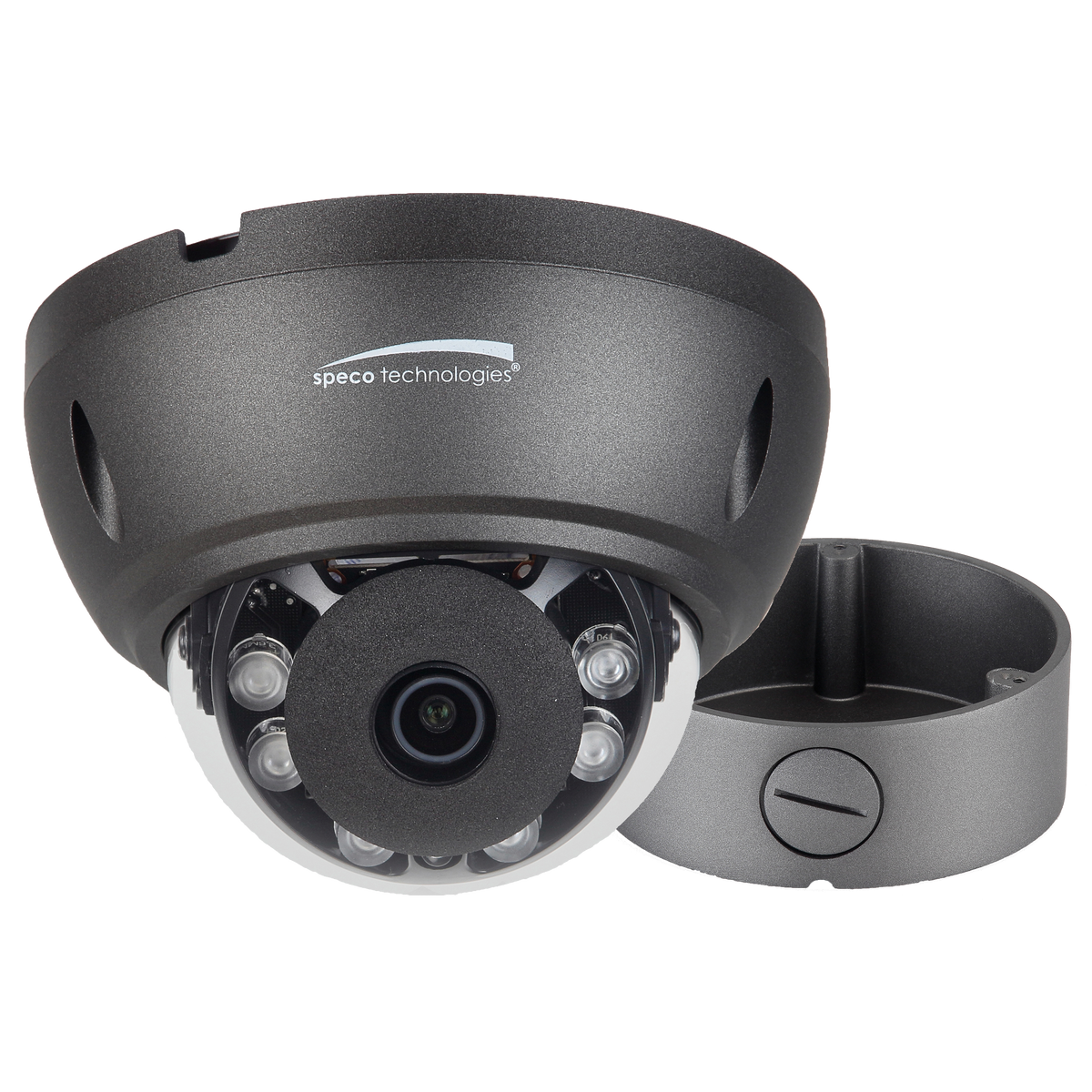 Speco Technologies HTD8TG | 4K HD-TVI Dome, IR, Included Junction Box, TAA Compliant
